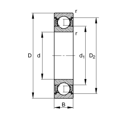 S 6207-2Z, (j) DIN 625-1 ˜ʵҪߴ, ɂg϶ܷ